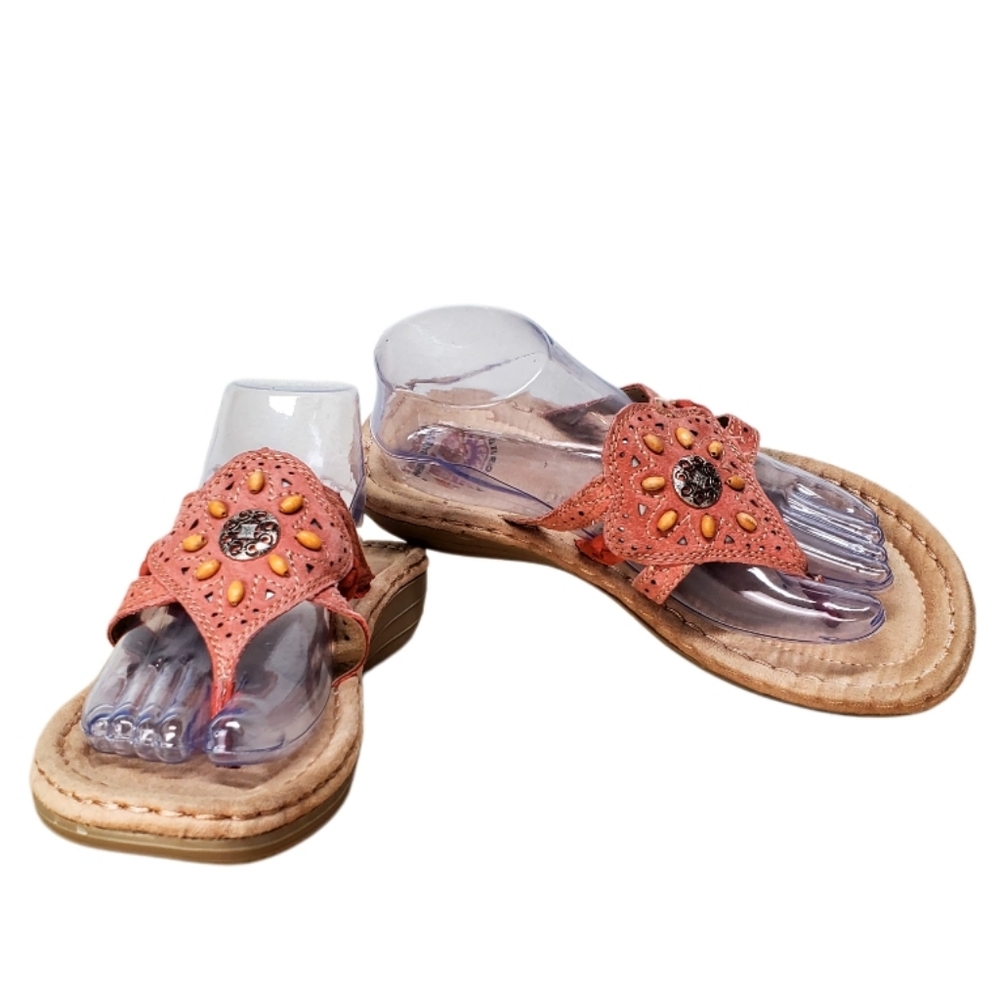 Earth Spirit Pink Leather Sandals Size 9.5